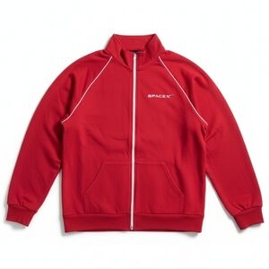 SpaceX American Apparel Women's Red Fleece Zip-Up Jacket - Large